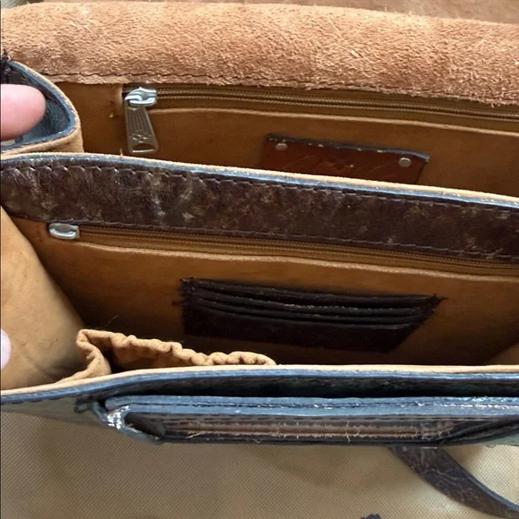 Patricia Nash Tooled Turquoise Stella Satchel Crossbody Purse - Picture 12 of 16